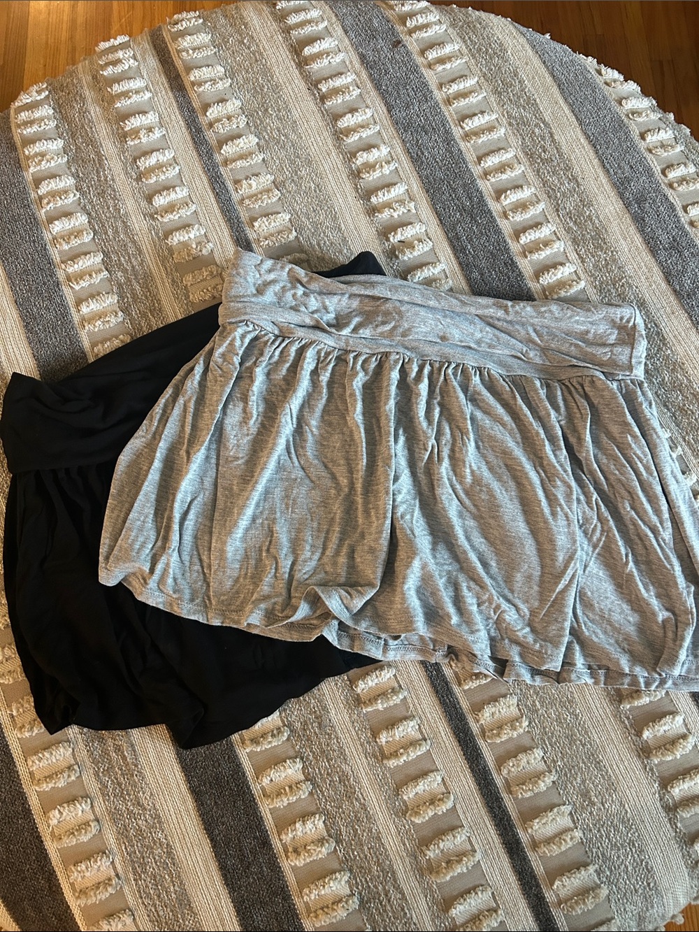 Women’s Casual fold over skorts - Gray and Black